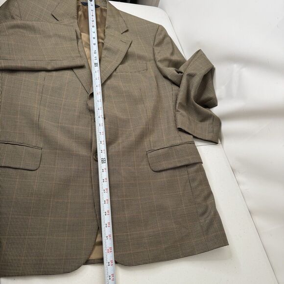 Vintage Brooks Brothers Blazer Jacket Men 44R Wool Houndstooth Plaid Union Made - Picture 9 of 15